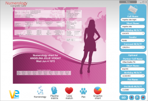 Numerology software graphic chart